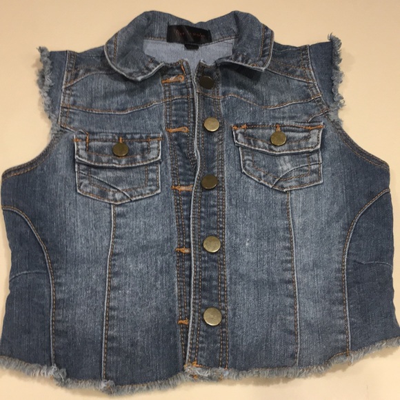 Denim jean sleeveless vest - Picture 2 of 3